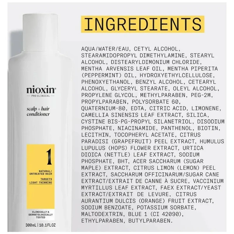 Nioxin System 1 Conditioner capelli naturali con assottigliamento lieve