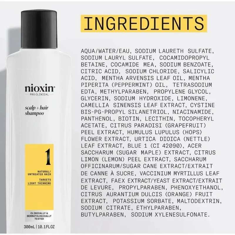 Nioxin System 1 Shampoo capelli naturali con assottigliamento lieve