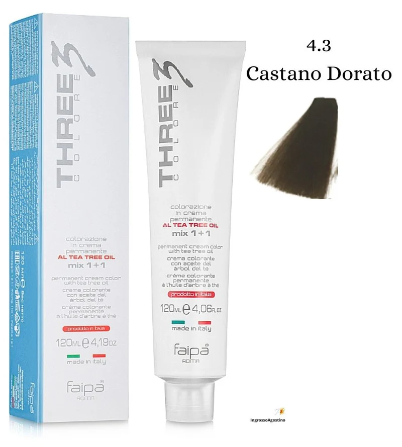 Three3 Colore Tintura Faipa 120ml 4.3 Castano Dorato