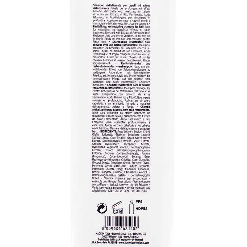 Framesi Morphosis Restructure Shampoo 1000ml - shampoo ristrutturante capelli danneggiati