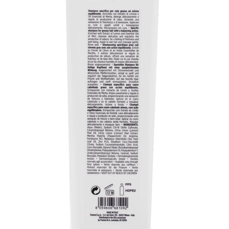 Framesi Morphosis Balance Shampoo 1000ml - shampoo riequilibrante cute grassa
