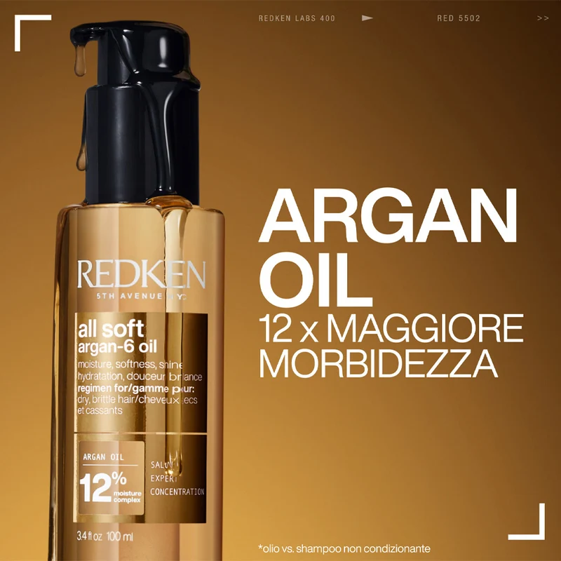 Redken All Soft Argan Oil 100ml - olio d'argan per capelli secchi