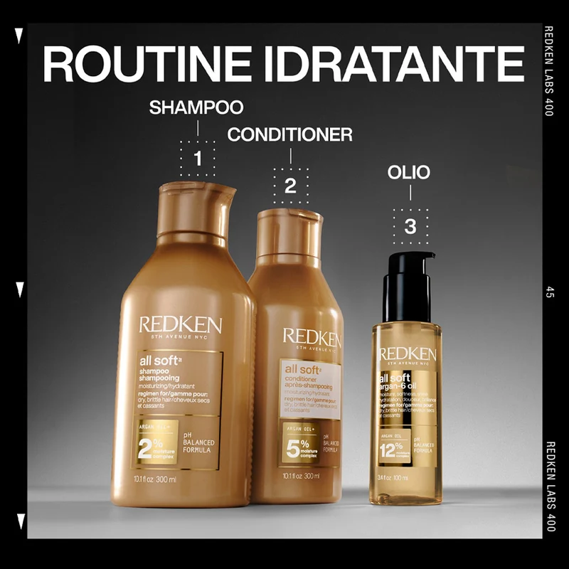Redken All Soft Argan Oil 100ml - olio d'argan per capelli secchi