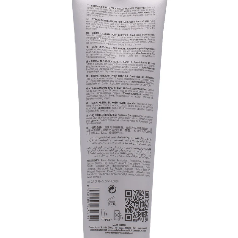 Framesi Straightening System Strong 280ml - crema lisciante capelli resistenti
