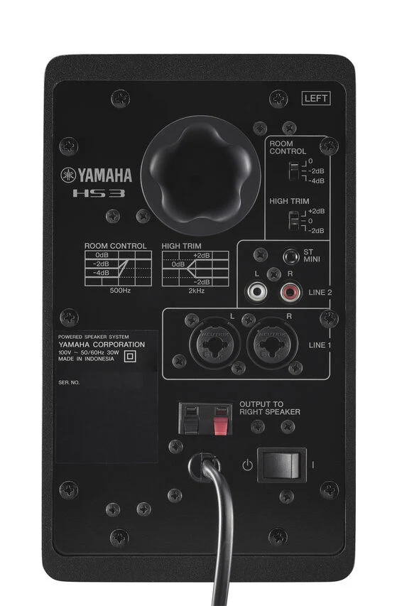 Yamaha HS3 Black Coppia Casse Amplificate RCA Jack XLR 52W 2vie T1,9 W9 BassReflex