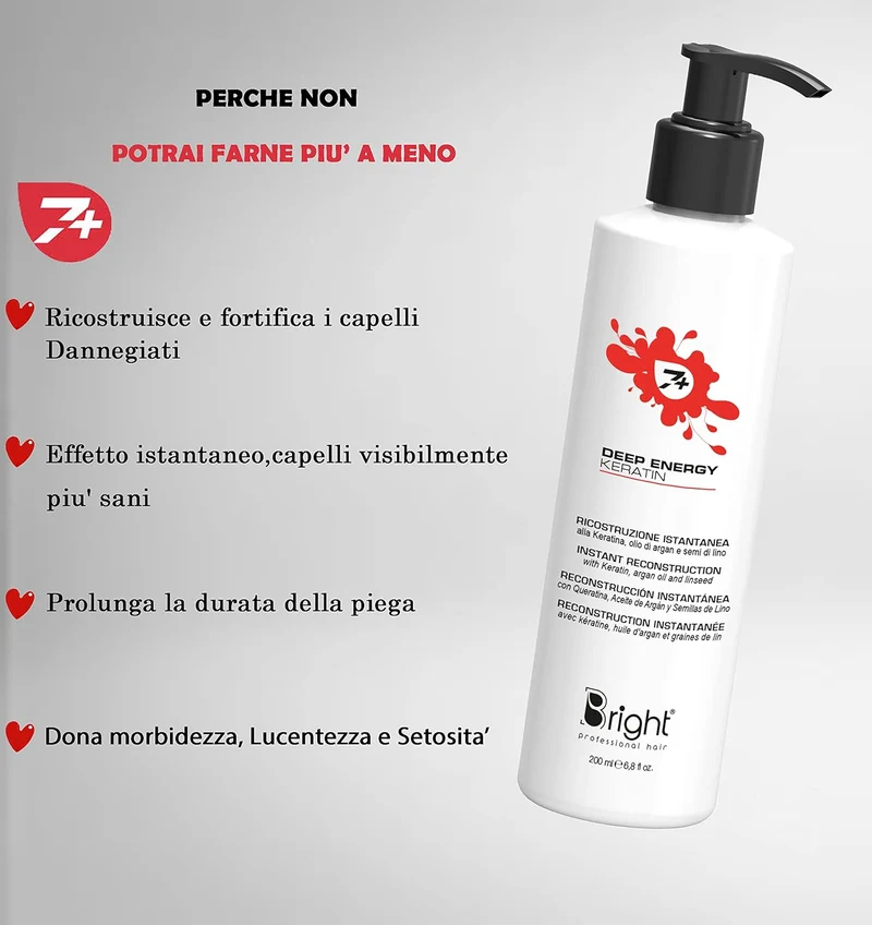 Deep Keratin Energy Ricostruzione Istantanea 200ml Bright