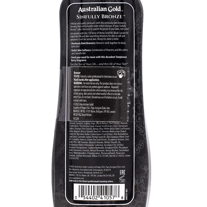 Australian Gold Sinfully Bronze Extreme Dominance 250ml - cosmetico solare anti-age