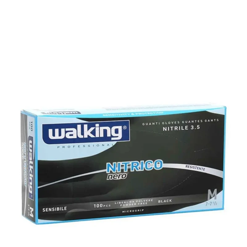 WALKING GUANTI NITRILE NERO 100PZ M