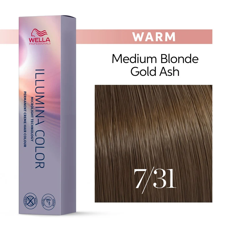 Wella Illumina Color 7/31 Biondo Medio Oro Cenere 60ml - colorazione permanente
