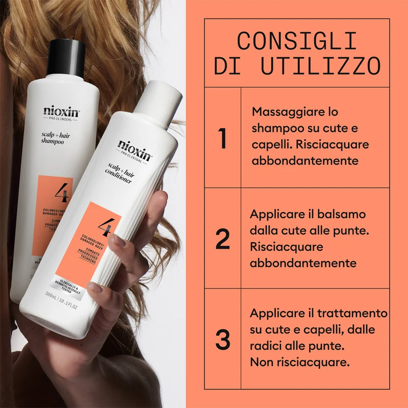 Nioxin Sistema 4 Scalp + Hair Kit Trifasico 150ml - kit anti assottigliamento avanzato