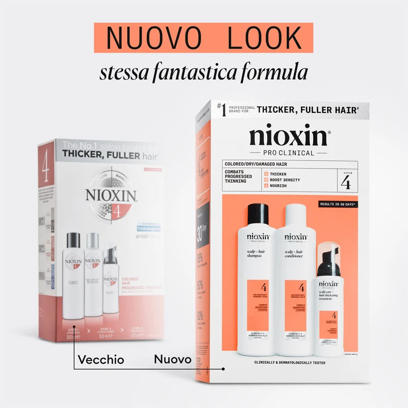 Nioxin Sistema 4 Scalp + Hair Kit Trifasico 150ml - kit anti assottigliamento avanzato