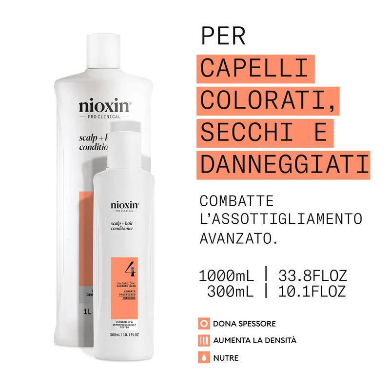 Nioxin Sistema 4 Scalp + Hair Conditioner 300ml - balsamo anti assottigliamento avanzato