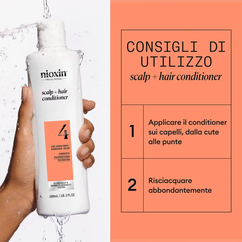 Nioxin Sistema 4 Scalp + Hair Conditioner 300ml - balsamo anti assottigliamento avanzato