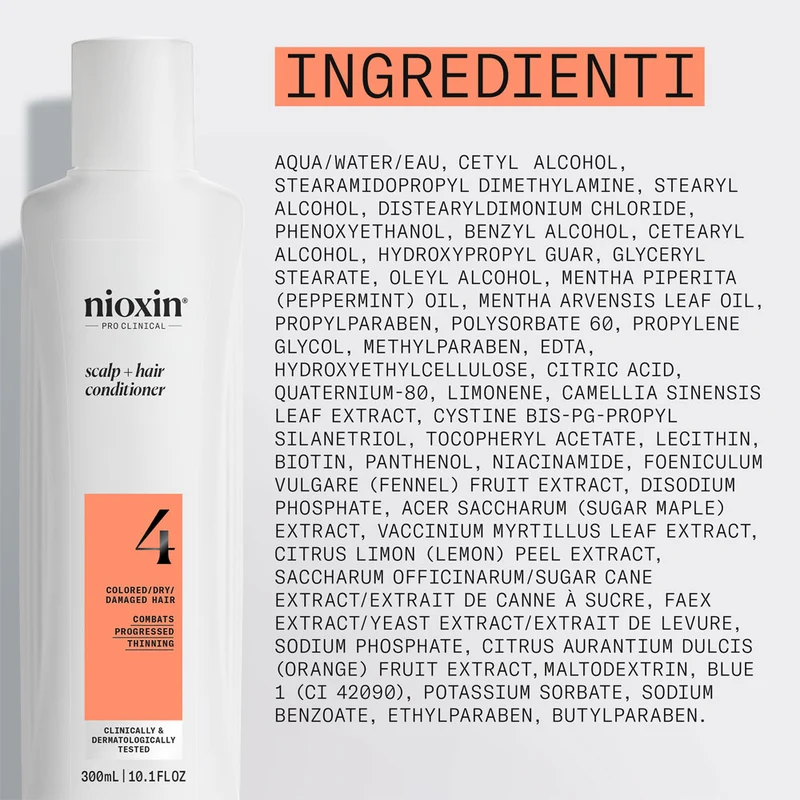 Nioxin Sistema 4 Scalp + Hair Conditioner 300ml - balsamo anti assottigliamento avanzato