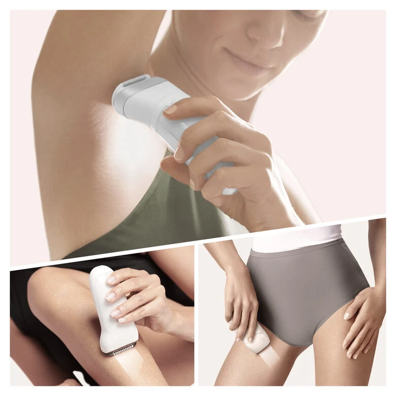 Braun Silk-épil 9 9-705, Epilatore Donna Per Una Rimozione Duratura Dei Peli, Bianco/Argento