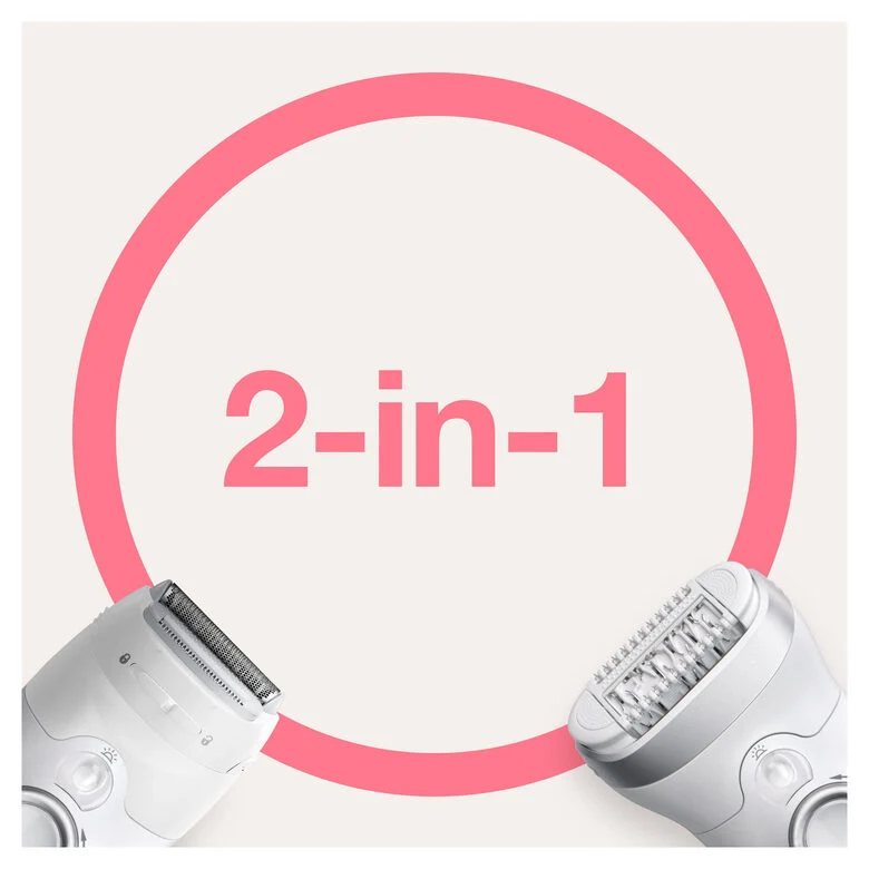 Braun Silk-épil 9 9-705, Epilatore Donna Per Una Rimozione Duratura Dei Peli, Bianco/Argento