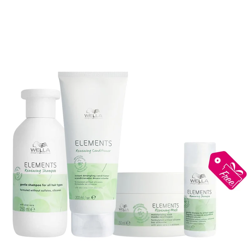 Wella New Elements Shampoo Renew 250ml Conditioner 200ml Mask 150ml + Shampoo 50ml OMAGGIO