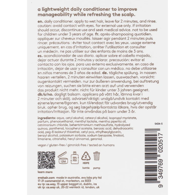 Evo Style Normal Persons Daily Conditioner 300ml - balsamo quotidiano delicato