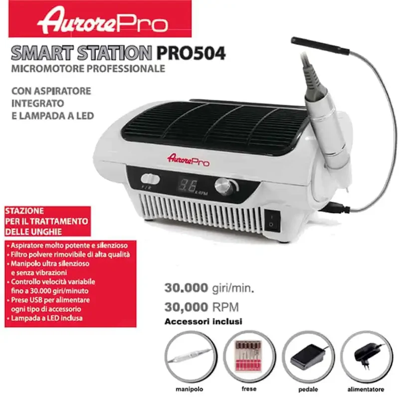 Aurore Pro 504 Smart Station Aspiratore + Micromotore 30.000 RPM
