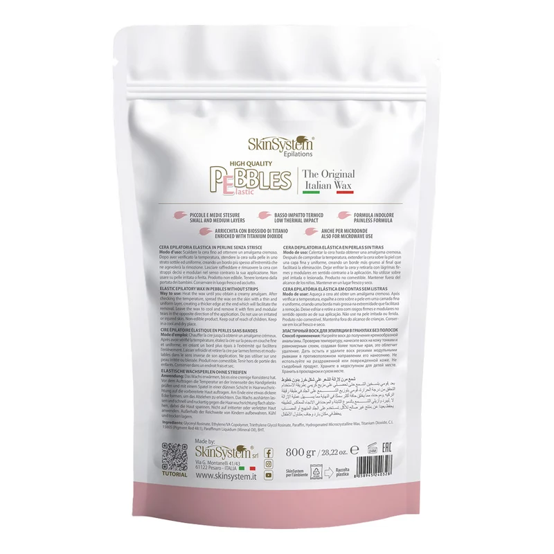 SkinSystem Le Pebbles High Quality Brazilian Pebbles Wax Pink Cream 800gr - cera brasiliana