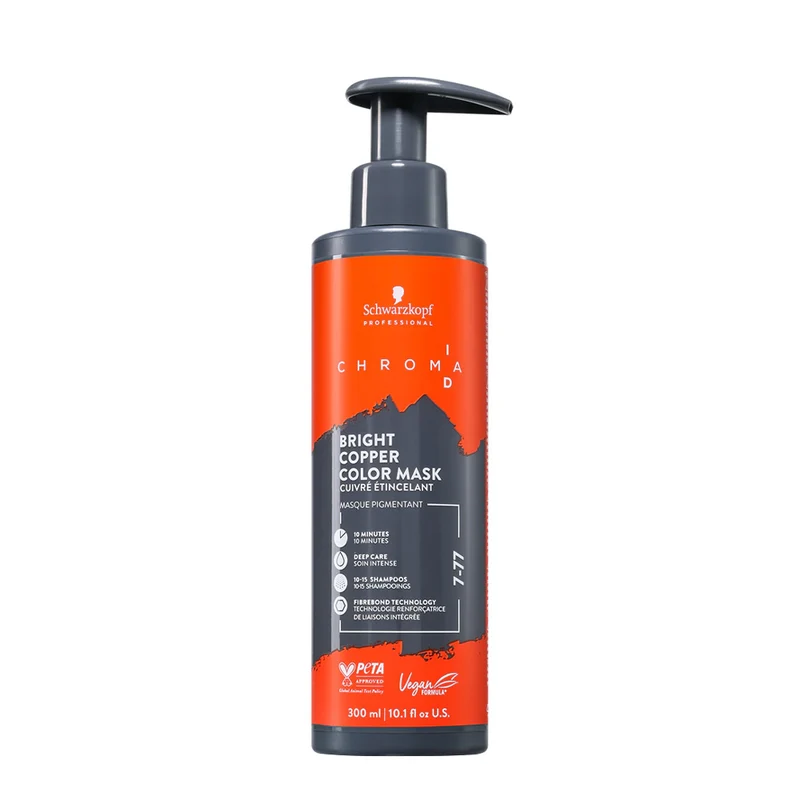 Schwarzkopf Chroma ID Color Mask 7-77 Bright Copper 300ml - maschera colorata semipermanente