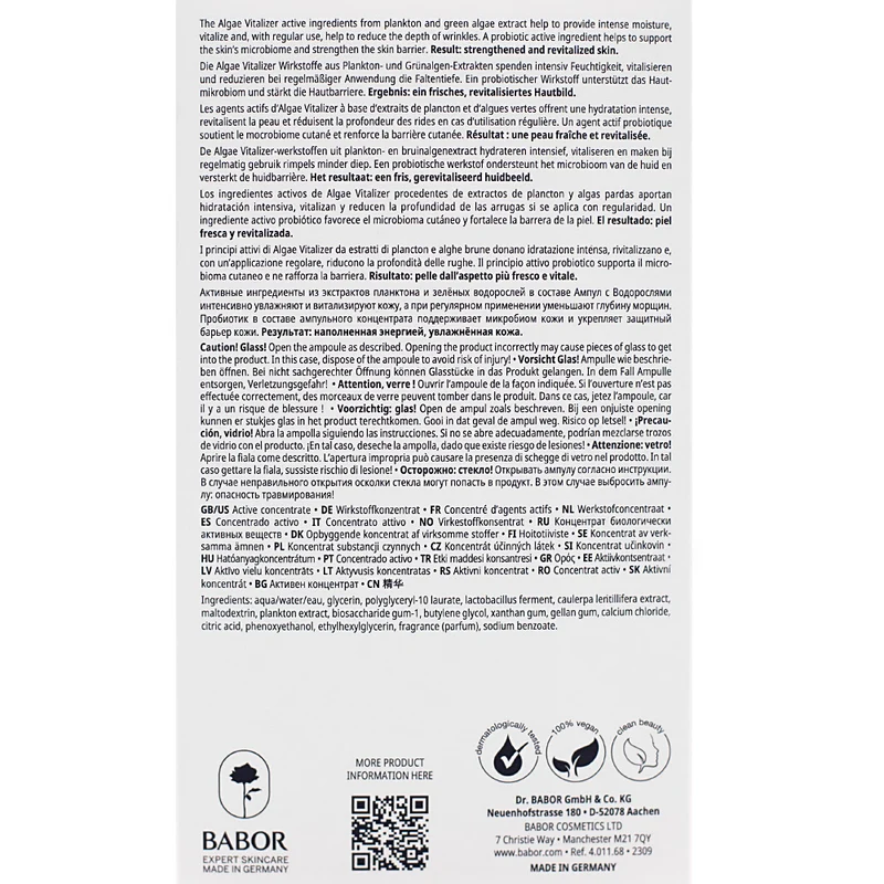 Babor Ampoule Concentrates Algae Vitalizer 7x2ml - ampolle concentrate pelle secca e opaca