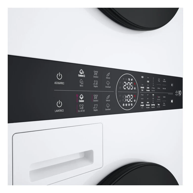 LG WashTower WT1210WWF Colonna Bucato 12/10kg AI DD, Classe A, Pannello unificato