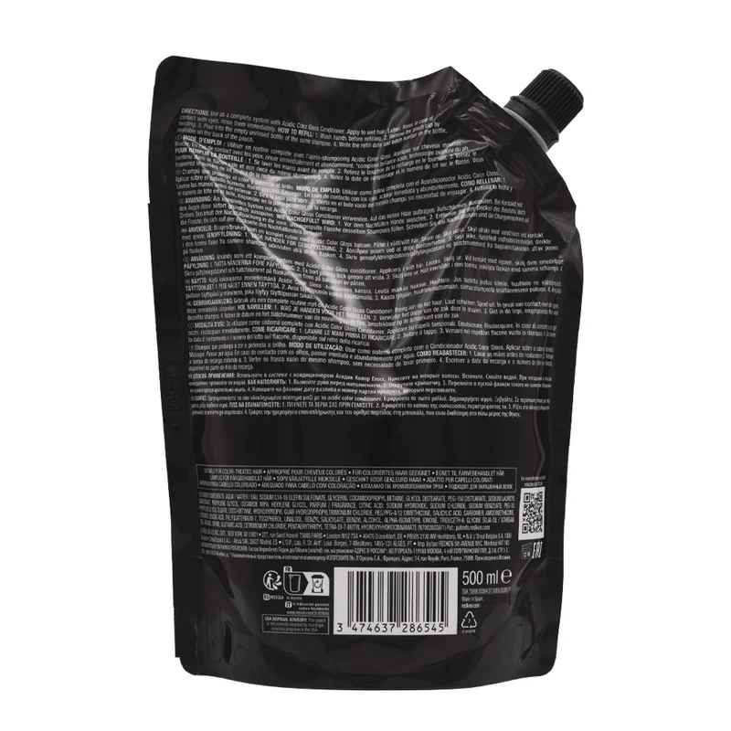 Redken AcidicColor Gloss Refill Shampoo 500ml - eco - ricarica shampoo capelli colorati
