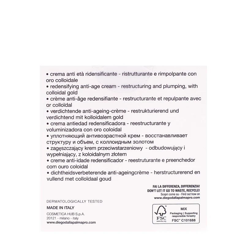 Diego dalla Palma Professional Gold Redensifying Anti-Age Cream 50ml - crema anti età ridensificante