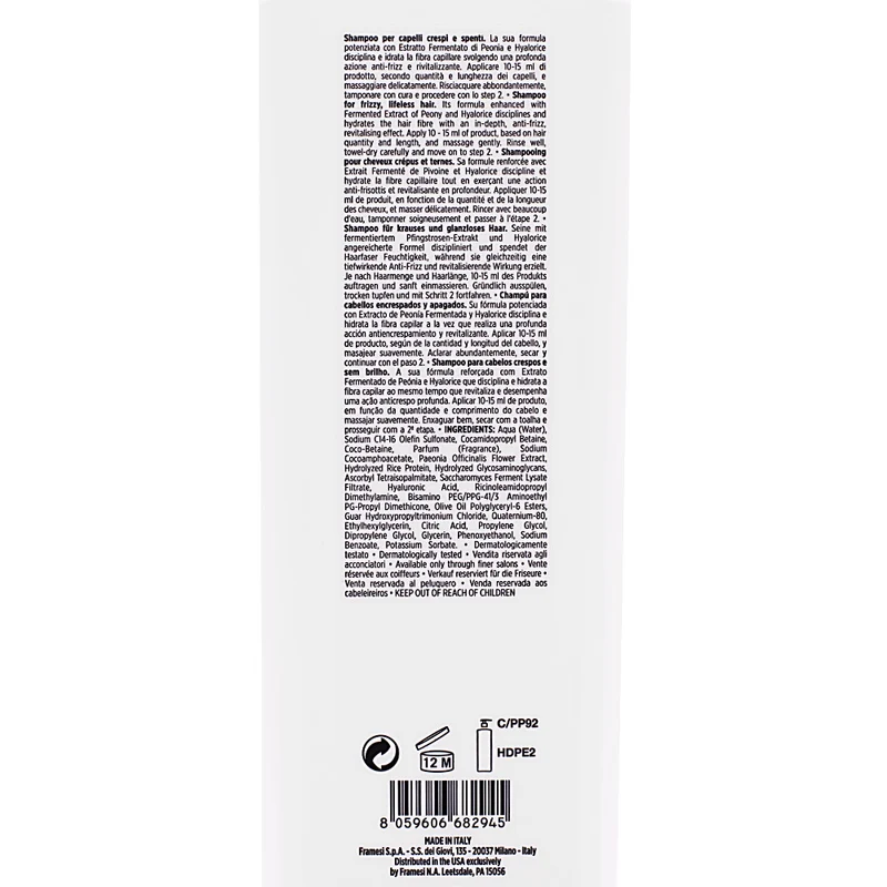 Framesi Morphosis Ultimate Care Shampoo 1000ml - shampoo capelli crespi e spenti