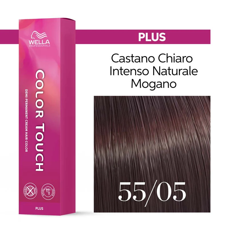 Wella Color Touch Plus 55/05 Castano Chiaro Intenso Naturale Mogano 60ml - colore demi-permanente