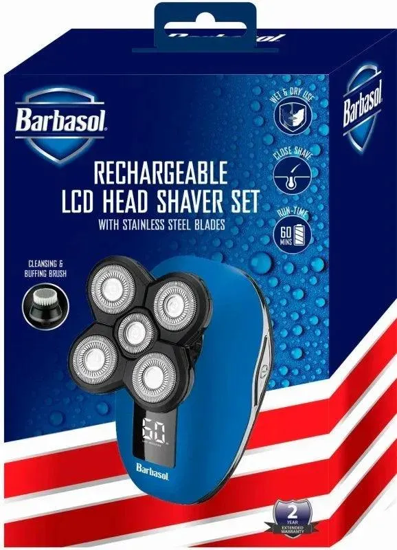 Barbasol Rechargeable LCD Head Shaver Set rasoio