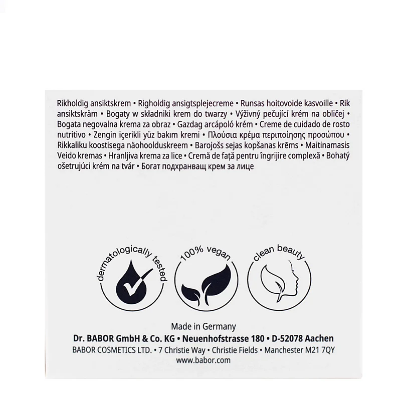 Babor Skinovage Balancing Cream Rich 50ml - crema viso pelle mista secca