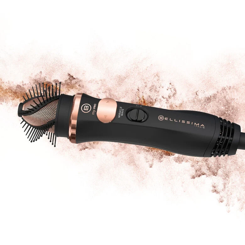 Bellissima My Pro Miracle Wave GH19 1100 Spazzola ad aria calda Caldo Nero, Rosa 1100 W 1,8 m