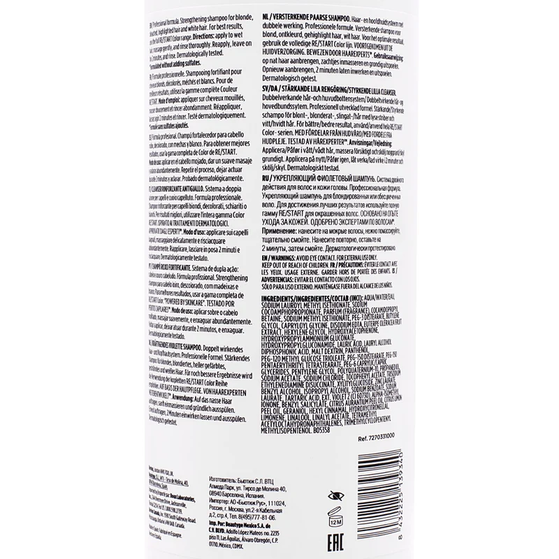 Revlon Restart Color Sthrengthening Purple Cleanser 1000ml - shampoo antigiallo rinforzante