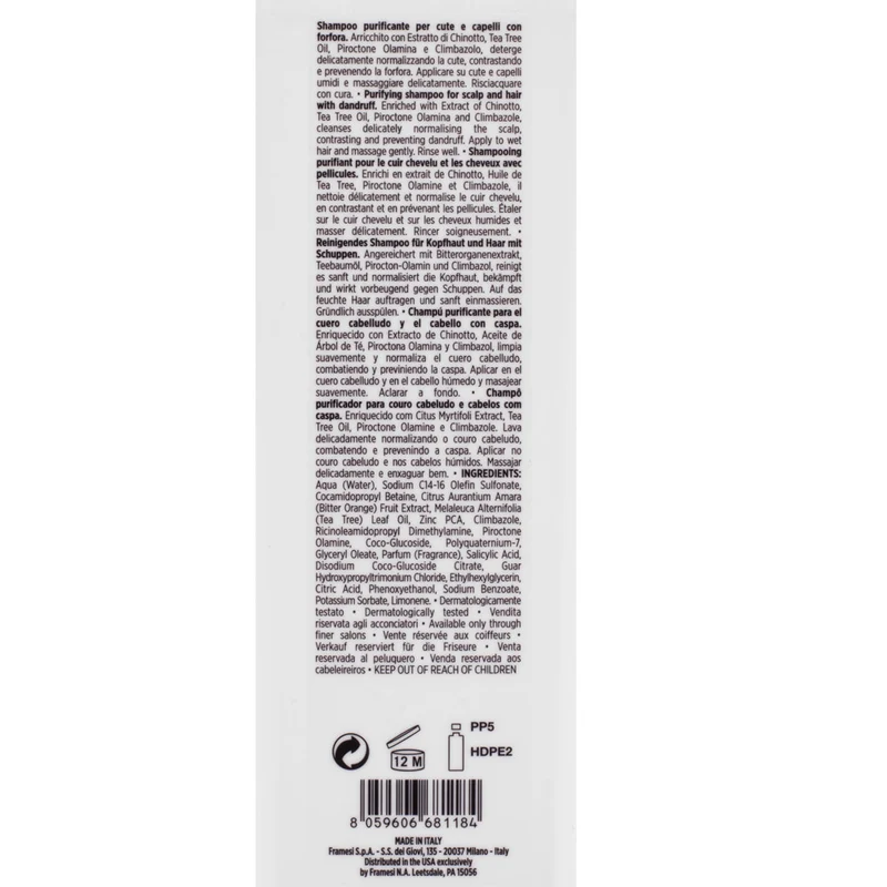 Framesi Morphosis Purifying Shampoo 1000ml - shampoo anti-forfora