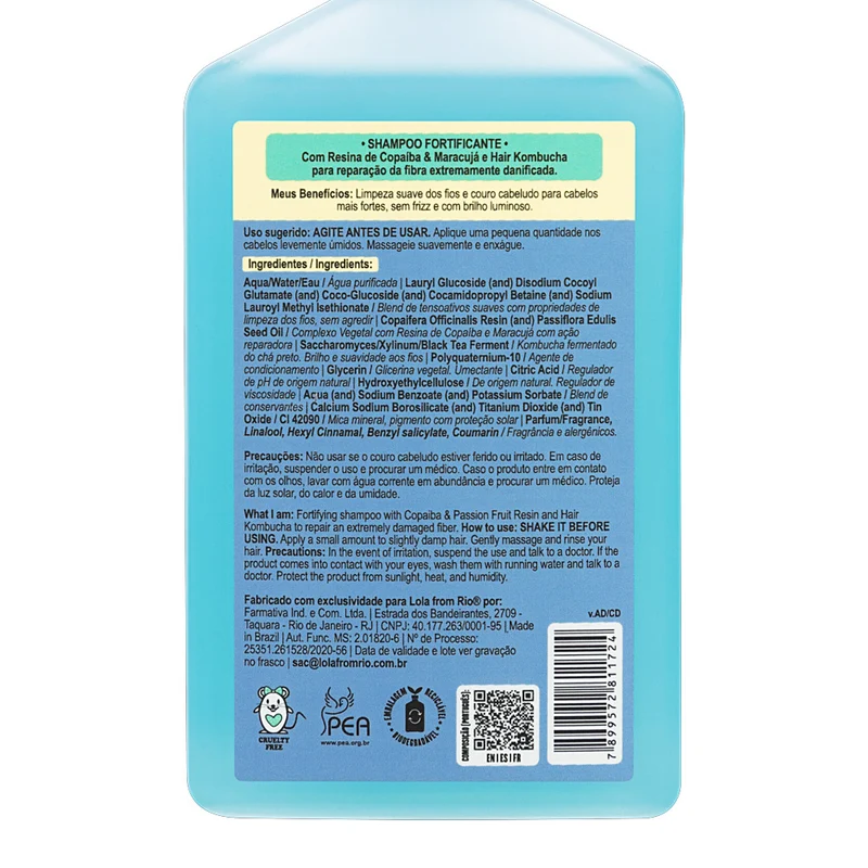 Lola From Rio Danos Vorazes Shampoo Fortificante 250ml - shampoo fortificante