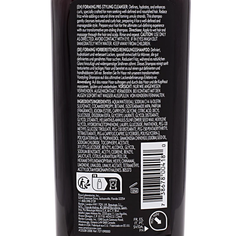 American Crew Forming Pre-Styling Cleaser 250ml - shampoo pre-styling per ricci
