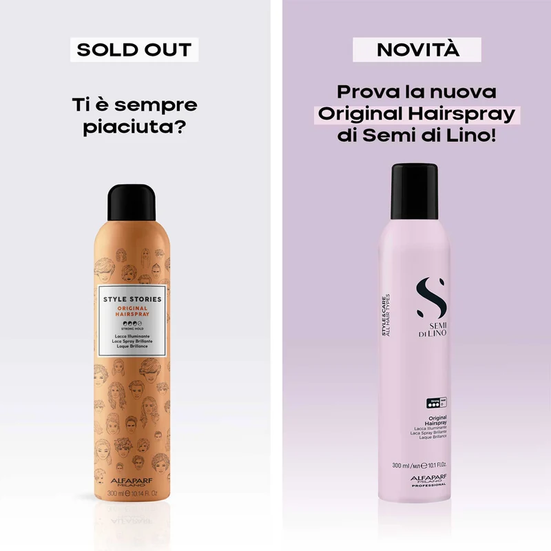 Alfaparf Milano Semi Di Lino Style&Care Original Hairspray 300ml - lacca illuminante tenuta forte