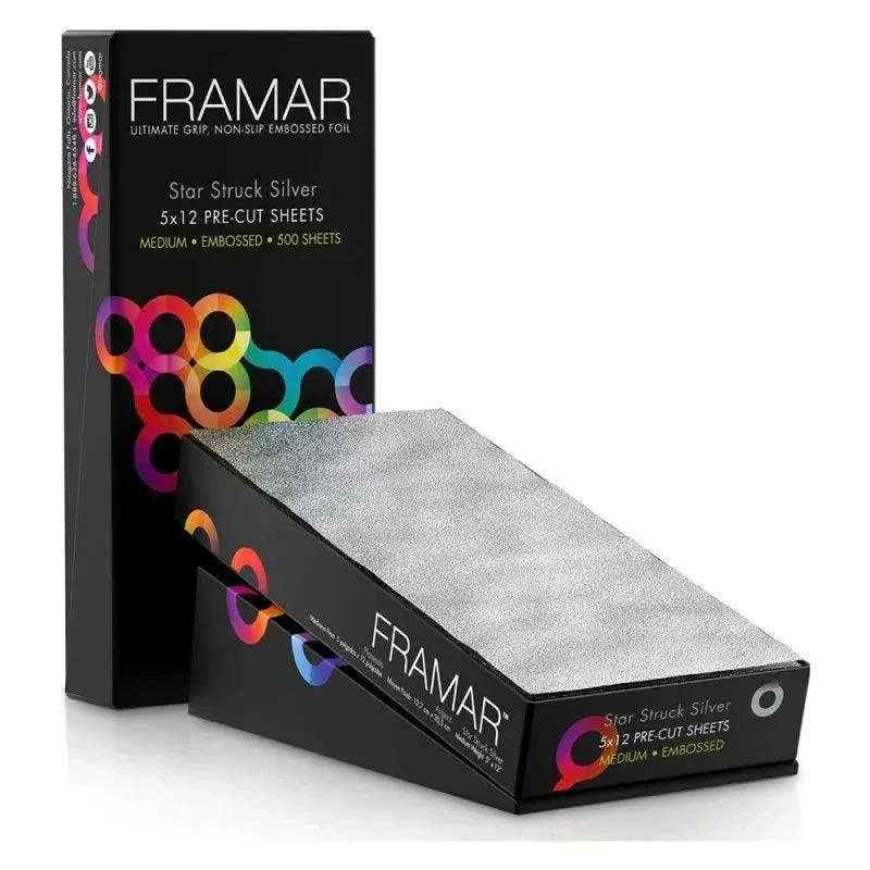 Framar Star Struck Silver Fogli Alluminio Pre Tagliati 5x12 500PZ