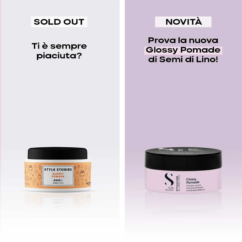 Alfaparf Milano Semi Di Lino Style&Care Glossy Pomade 90ml - cera tenuta forte