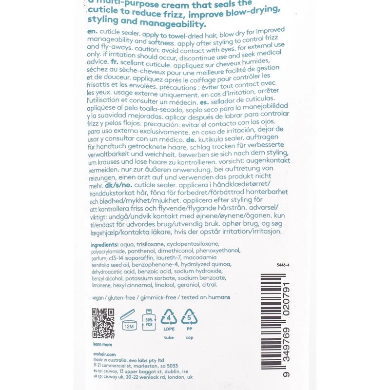 Evo Hydrate Head Mistress Cuticle Sealer 150ml - crema sigillante cuticule