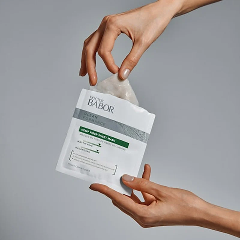 Babor Doctor Babor Doc Cleanformance Hemp Fiber Sheetmask - maschera viso rinfrescante in tessuto