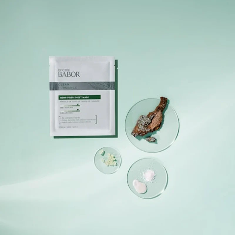Babor Doctor Babor Doc Cleanformance Hemp Fiber Sheetmask - maschera viso rinfrescante in tessuto
