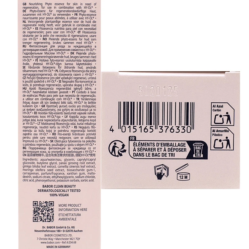 Babor Phyto HY-ÖL Booster Reactivating 100ml - detergente viso pelle matura