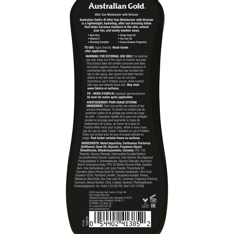 Australian Gold After Sun Moisturizer With Bronzer 237ml - doposole idratante