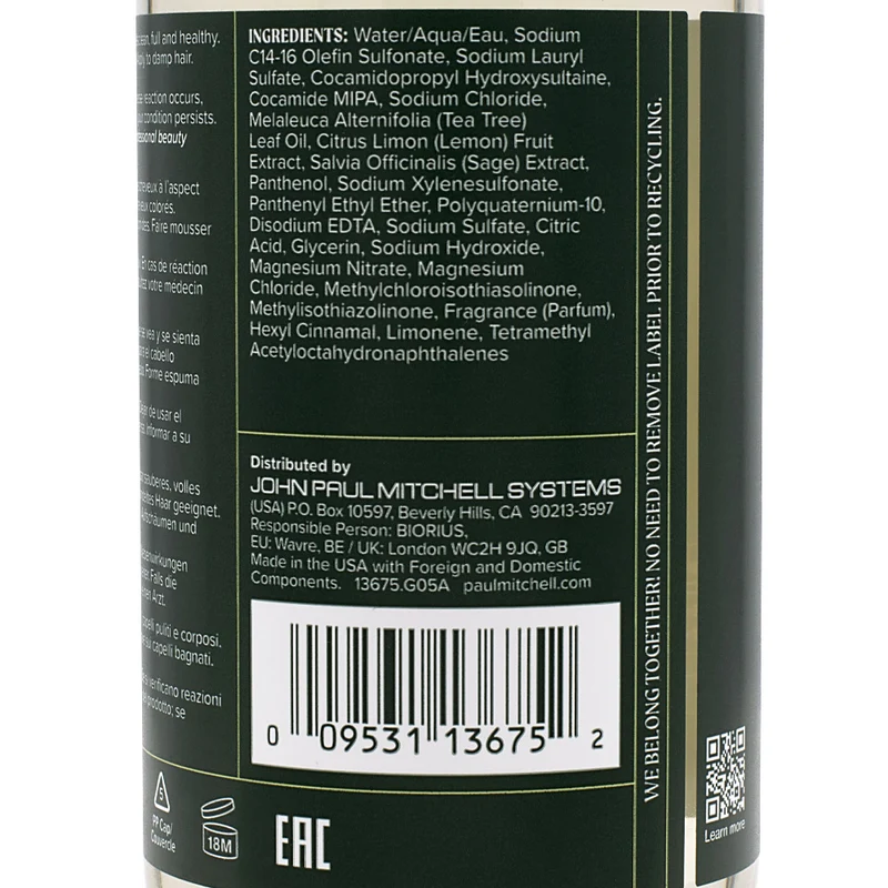 Paul Mitchell Tea Tree Lemon Sage Thickening Shampoo 300ml - shampoo volumizzante