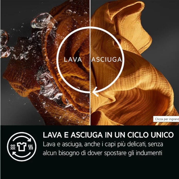 AEG Series 9000 LWR9E106AB lavasciuga Libera installazione Caricamento frontale Bianco B
