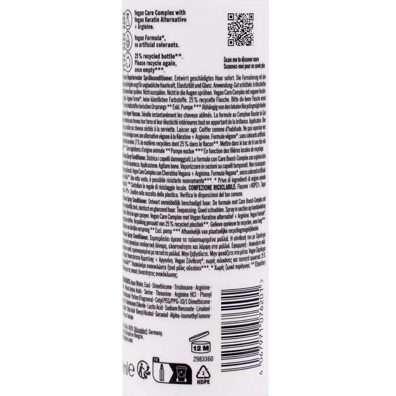 Schwarzkopf BC Bonacure Repair Rescue Spray Conditioner Care Booster Complex 200ml - capelli danneggiati