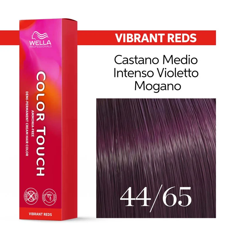 Wella Color Touch Vibrant Reds 44/65 Castano Medio Intenso Violetto 60ml - colore semipermanente senza ammoniaca